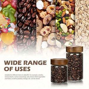 Bocaux de rangement en verre avec couvercles hermétiques, écologiques, style vintage, pour café, garde-manger, haricots, riz, sucre, condiments, avec cuillère - Product Image 5