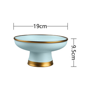 Di Lusso Nordic Piatto Da Dessert In Ceramica Rotonda Bordo In Oro Porcellana Torta Vassoio di Snack di Frutta Piatto da Portata Della Caramella Piatto Ristorante - Product Image 5