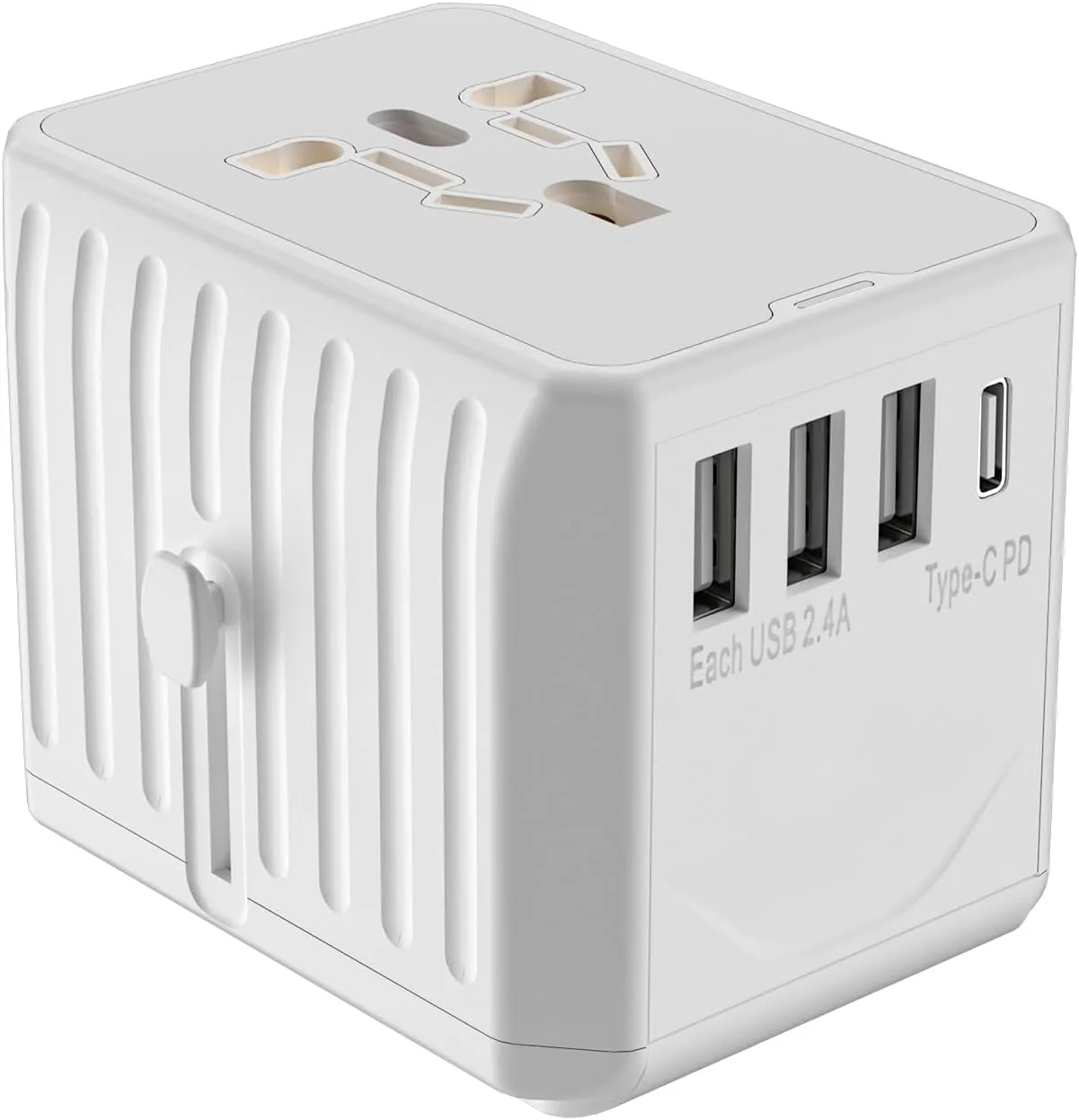 Phổ Travel Adapter tất cả trong một Châu Âu cắm tường sạc 6A 3USB một 1USB C pd30w Power Adapter cho trên toàn thế giới du lịch