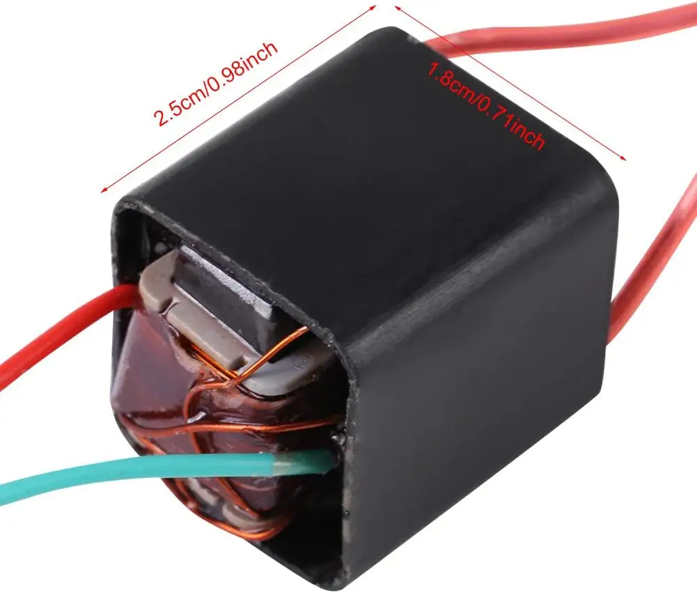 ミニチュアDC3.6〜6V〜20KV高電圧トランスブーストステップアップインバーター、アークパルス発生器、パワーモジュール、ブラック