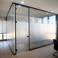 Cloisons de bureau modulaires en verre de haute qualité au design moderne - Cloisons en verre trempé de 12 mm avec cadre en aluminium pour bureau