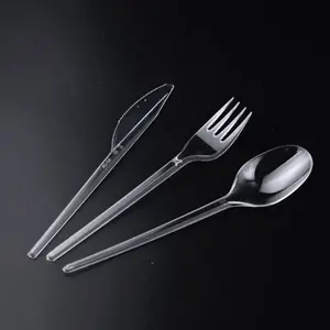 Pisau sekali pakai, sendok garpu plastik 2.1g alat makan set alat makan sekali pakai