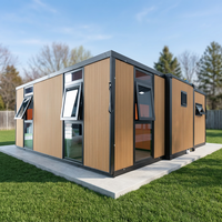 Maison conteneur modulaire préfabriquée pliable à double aile en verre, extensible, avec chambres, pour bureau de jardin, prix usine