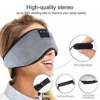 Masque de sommeil Bluetooth avec écouteurs sans fil, cache-yeux en coton, casque musical avec micro mains libres pour dormeurs latéraux, cadeau