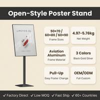 Support de signalisation publicitaire sur pied en aluminium, cadre ouvert, base lestée, pour hall d'hôtel, commerce de détail, mariage, événements en plein air
