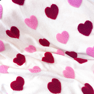 In Stock Bedding Sofa Gift Love Heart Eco-Friendly Knitted Super Soft Warm Nap <strong>Pink</strong> <strong>Throw</strong> for Winter - Product Image 4