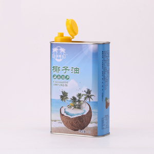 Boîte rectangulaire personnalisée en fer blanc de 1L, qualité alimentaire, vide, pour huile d'olive et huile de coco, capacité 1000mL - Product Image 1