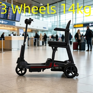 Scooter de mobilité à trois roues pour seniors, 14 kg, prix abordable, ultra-léger, pliable rapidement, compact, pour les voyages et l'extérieur, moteur 270W, double batterie - Product Image 1