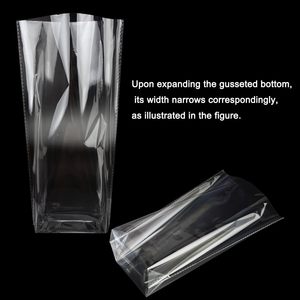 <b>Clear</b> Cellophane Bottom Gusset <b>Bags</b> 6x9x2.4 Inch With Twist Ties For Party Favor Gift Packaging - Product Image 3