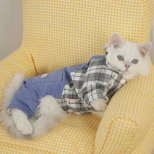 Top Seller Hoopet Soft Fleece-lined Pastoralism Overalls Shirt Pet Dog Cat Clothes Tshirt Apparel