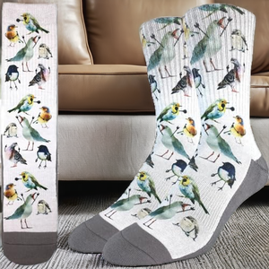40-46 <b>Men's</b> Cotton Crew <b>Socks</b> Autumn Casual Anti-Bacterial Color Tinted Cuff Logo European Size Dot Pattern - Product Image 2