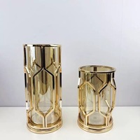Vase en Verre Créatif Luxe Léger, Décoration de Salon, Meuble TV et Porche, Vase en Verre Créatif Métal