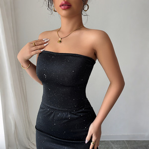 Nouvelle Collection 2026 : Ensemble Deux Pièces Scintillant pour Femme avec <span class=keywords><strong>Haut</strong></span> Bustier <span class=keywords><strong>et</strong></span> Jupe Longue Taille Haute – Idéal Soirées <span class=keywords><strong>et</strong></span> Clubs - Product Image 4