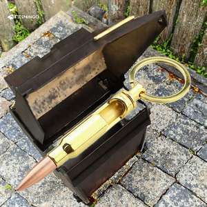 Llavero de Diseño Simple de Aleación de Zinc con Forma de Bala de Calibre 50, Práctico Llavero con Abrebotellas - Product Image 3