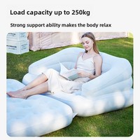 Sofá Inflable Automático para Exteriores, Silla de Descanso Portátil, Cama Plegable de Material Flocado, Modelo para Camping