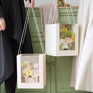 クリアウィンドウ花ギフトハンドル折りたたみボックスバレンタインデーの誕生日お祝いパーティーの装飾 - Product Image 4