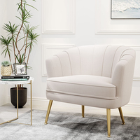 Fauteuils de salon modernes et confortables en tissu velours beige, fauteuil d'appoint, fauteuil de détente