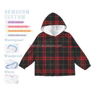 <span class=keywords><strong>Cappotto</strong></span> invernale da <span class=keywords><strong>ragazzo</strong></span> spesso e caldo con motivo Plaid natalizio Giacca da <span class=keywords><strong>ragazzo</strong></span> impermeabile con cappuccio - Product Image 4