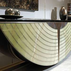 Table <span class=keywords><strong>console</strong></span> haut de gamme avec plateau en marbre, table <span class=keywords><strong>console</strong></span> d'entrée en acier inoxydable de luxe léger, mobilier moderne pour salon de villa - Product Image 3