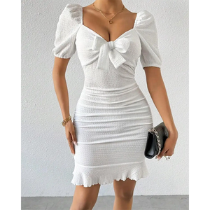 Robe moulante sexy mini pour femme, épaules dénudées, sans bretelles, découpes, tenue de soirée, couleur unie, ajustée – Grande Vente - Product Image 5