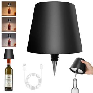 Lampe de table LED rechargeable, lumière décorative en forme de bouteille, lampe de bureau portable à intensité variable, lampe étanche IP54 pour restaurant/maison/bar - Product Image 1