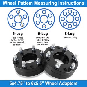 Adaptateurs et entretoises de roues en alliage d'aluminium 2 "5x4.75 à 6x5.5 S10 Blazer Camaro Corvette Eldorado XLR Firebird Pontiac GTO <span class=keywords><strong>Sonoma</strong></span> - Product Image 6