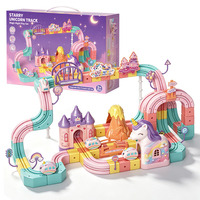 Jouets de construction magnétiques roses pour filles, train sur rail, cubes, voitures, ensembles de jouets à assembler soi-même pour enfants