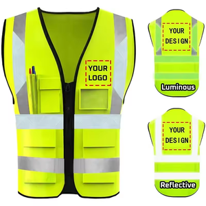 Chaleco de Seguridad Reflectante de Poliéster Fluorescente Transpirable sin Mangas de Alta Visibilidad, Ropa de Seguridad Reflectante - Product Image 3