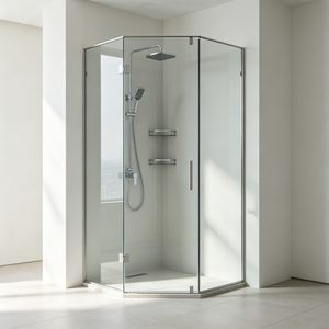 Cabine de <span class=keywords><strong>douche</strong></span> compacte rectangulaire avec double porte coulissante en verre et aluminium antirouille - Product Image 6