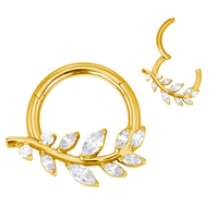 Anneau segmenté en titane ASTM F136, anneau segmenté en titane Grass, clicker de septum, piercings corporels