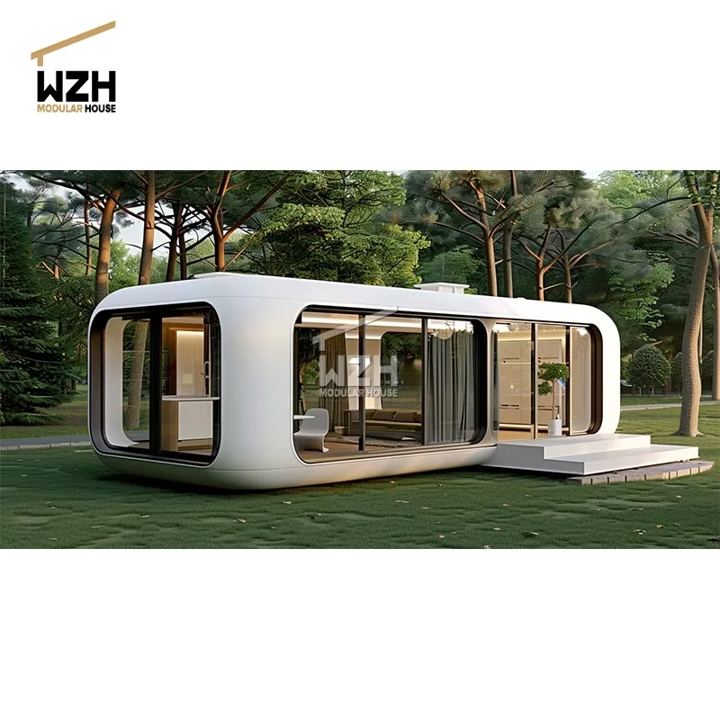 Modular modern luas 20ft pod penyimpanan dapat bergerak rumah pod kantor pod rumah prefabrikasi kabin apple