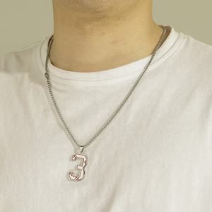 Collar con colgante de número de béisbol para hombre, colgante deportivo de 0 a 99 números, personalizado, de acero inoxidable - Product Image 4