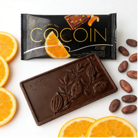 Barre de chocolat au lait en gros avec écorce d'orange 50g, chocolat composé aux fruits, beurre de cacao, barre de chocolat noir