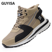 Chaussures de Sécurité Guyisa Mode Été Anti-Écrasement et Anti-Perforation Bottes de Travail Légères pour Hommes
