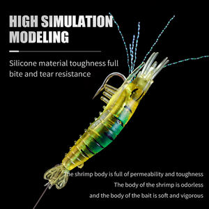 <span class=keywords><strong>Leurre</strong></span> souple BUBBA crevettes 90mm 6g, appât de pêche pour bar et poisson-rouge, avec perles lumineuses, émerillons et hameçons, <span class=keywords><strong>leurre</strong></span> artificiel réaliste pour lac et rivière - Product Image 2