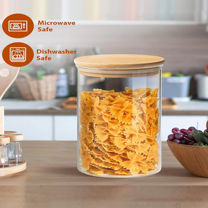 Bocaux de conservation en verre de 15 oz (450 ml), ronds, hermétiques, organisateurs de garde-manger, contenants de conservation en verre avec couvercle en bambou - Product Image 6