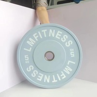 Prix d'usine – Ensemble d'haltères de fitness Macaron naturel inodore, plaques de musculation en fonte colorée recouvertes de caoutchouc