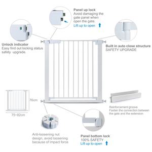 Barrière de sécurité pour bébé noir blanc Installation facile Barrière d'<span class=keywords><strong>escalier</strong></span> pour bébé en métal durable. Barrière de sécurité portable pour bébé de haute qualité - Product Image 3
