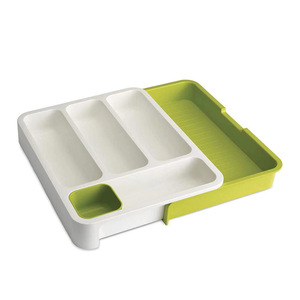 Organisateur de tiroir de cuisine extensible, séparateur de rangement pour couverts, support de rangement pliable multifonction en PP pour armoire de cuisine - Product Image 5