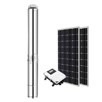 Pompe solaire submersible DC 2 CV 1500 W, pompe à eau profonde à énergie solaire pour l'agriculture