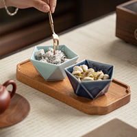 Mini Assiette à Pâtisserie et à Collations en Céramique Vintage, Tapis Anti-Brûlure pour Tasse à Thé, Assiette à Fruits, Support de Tasse - Ensemble pour Stockage à Sec