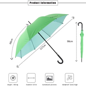 Custom 8K Waterproof Manual Open Metal <b>Frame</b> Wood Handle Straight Advertising Umbrella Logo Printing Business Gifts 190T Pongee - Product Image 2