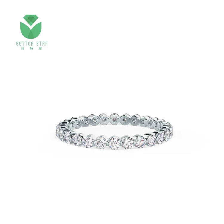 IGI Certified Real Engagement Ring Pave Diamond Design Wedding Band Full HPHT Lab Created Diamond Rings Custom Women Ring