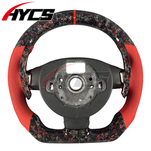 Volant sport personnalisé en cuir rouge, fibre de carbone forgée, LED RPM pour Volkswagen vw Mk5 <span class=keywords><strong>Golf</strong></span> <span class=keywords><strong>GTI</strong></span> <span class=keywords><strong>DSG</strong></span> <span class=keywords><strong>Golf</strong></span> V 5 <span class=keywords><strong>6</strong></span> 7 - Product Image 3