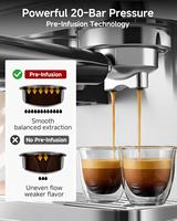 Cafetera Anbolife para Café Frío y Espresso con Vaporizador de Leche, Tanque de 1.2L para Latte y Cappuccino