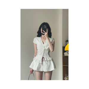 Meilleure vente : Jupe-short élastique pour femme avec cordon de serrage – Coupe évasée, jupe-short décontractée, pantalon décontracté taille haute coupe droite - Product Image 6