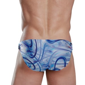 Slip de bain pour <span class=keywords><strong>homme</strong></span>, taille basse, avec rembourrage <span class=keywords><strong>push</strong></span>-<span class=keywords><strong>up</strong></span>, short sexy, caleçon, boxer, imprimé marbré, pour <span class=keywords><strong>homme</strong></span>, pour ancien client - Product Image 3
