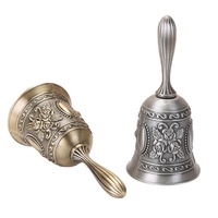 Cloche en métal Souvenir Cadeaux promotionnels personnalisés de haute qualité Artisanat en laiton Service de dîner Appel Cloche à main Bureau d'école Cloche à dîner