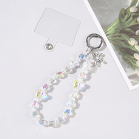 Chaîne de poignet en alliage de zinc avec perles de cristal style INS, porte-clés mignon, pendentif pour sac ou chien, pour femme, chaîne de téléphone anti-perte, portable et durable