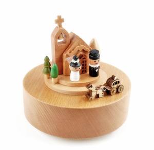 Fiesta de Navidad campana de madera maciza caja de música boda Iglesia canción conocer caja de música de madera - Product Image 3